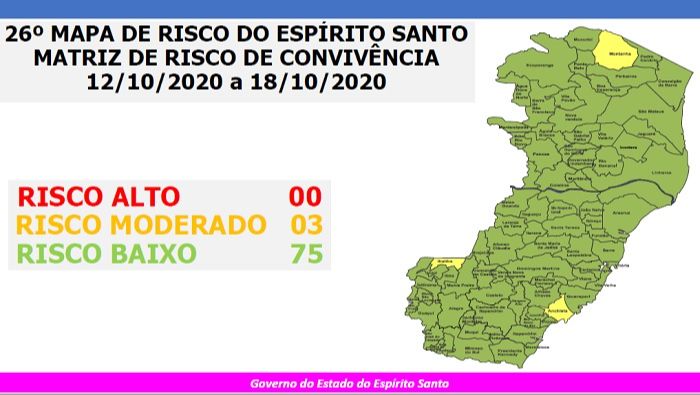 Novo mapa de risco (Foto: Divulgação / Governo do Estado)