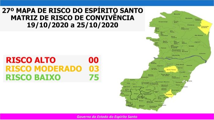 Novo mapa de risco (Foto: Divulgação / governo do Estado)