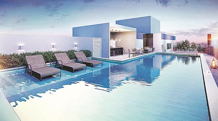 Piscina na cobertura vai ter borda elevada e deque molhado (Foto: Divulgação / Metron)