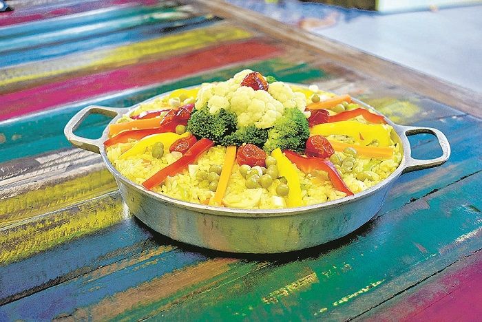 Bar e restaurante Caranguejo do Assis: paella vegetariana (Foto: Divulgação/Alcides)