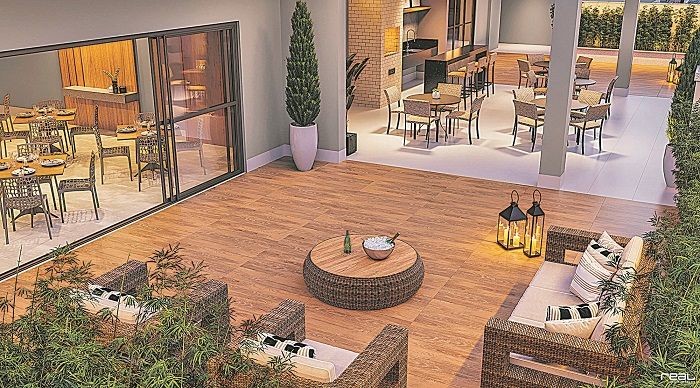Área de lazer vai contar com lounge, academia e quadra (Foto:  Empar Construtora)