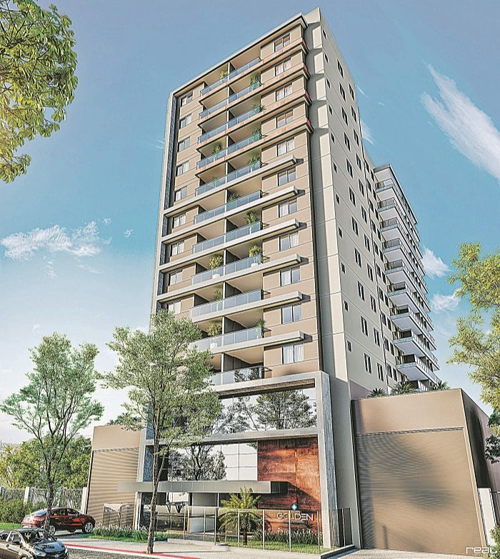 Golden Barro Vermelho com  66 unidades e 14 pavimentos, com mais de  mil metros quadrados de área de lazer. Bairro tem características semelhantes à vizinha Praia  do Canto, com preços de imóveis mais baratos (Foto:  Empar Construtora)