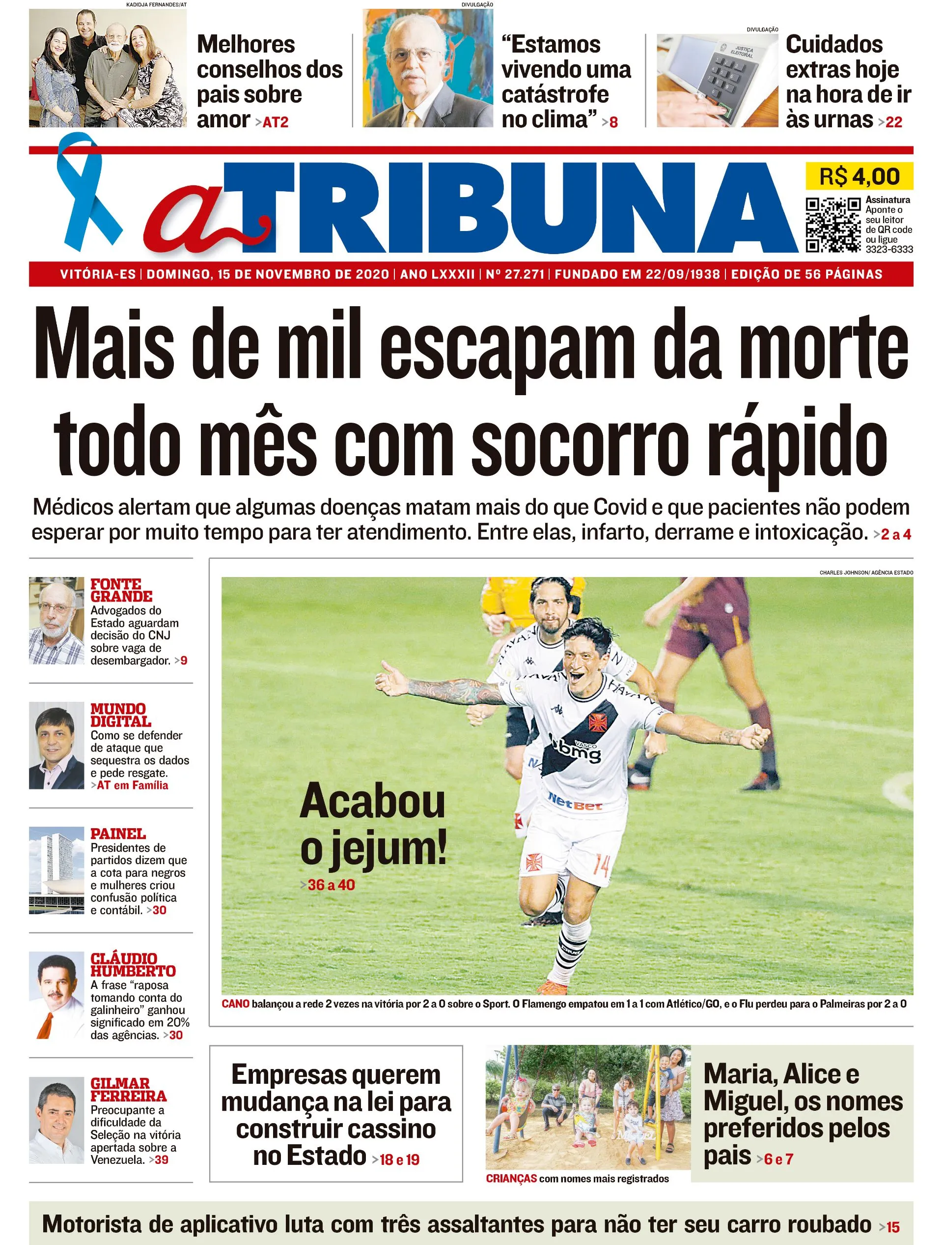 Imagem ilustrativa da imagem Clique aqui e confira os destaques do jornal A Tribuna deste domingo