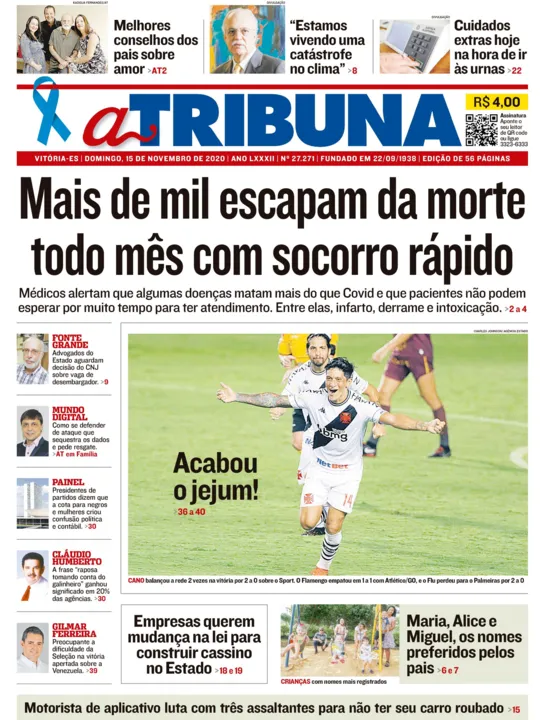 Imagem ilustrativa da imagem Clique aqui e confira os destaques do jornal A Tribuna deste domingo