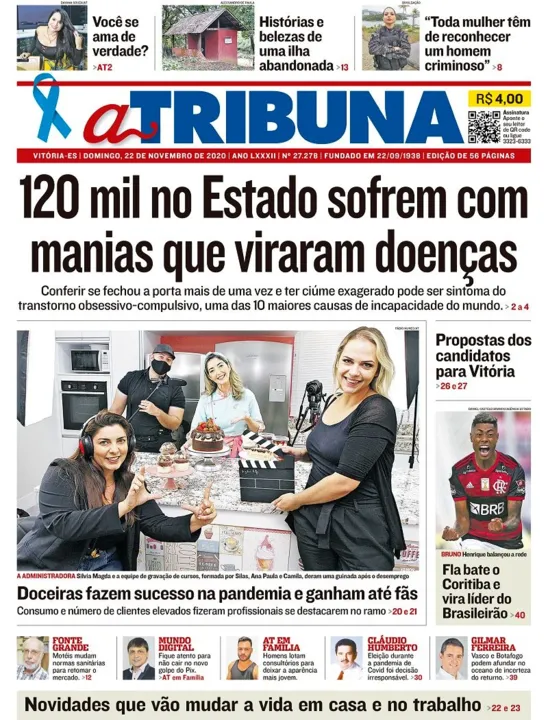 Imagem ilustrativa da imagem Clique aqui e veja os destaques do jornal A Tribuna deste domingo