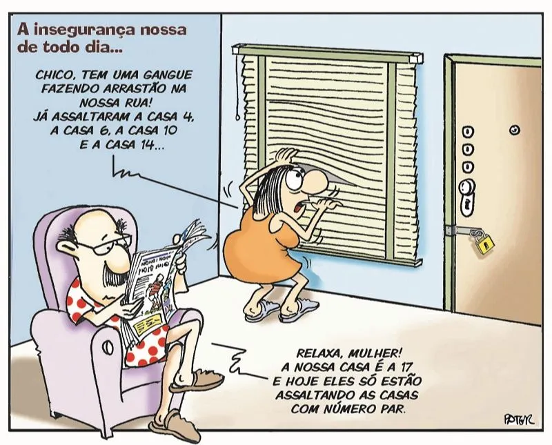 Imagem ilustrativa da imagem Charge do Dia: Insegurança nossa de todo dia
