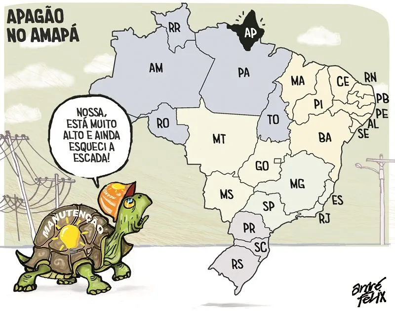 Imagem ilustrativa da imagem Apagão é o tema da Charge do Dia
