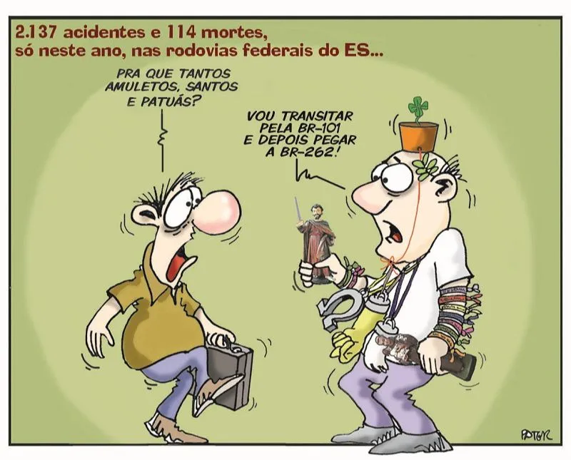 Imagem ilustrativa da imagem Mortes nas BR's é o assunto da Charge do Dia