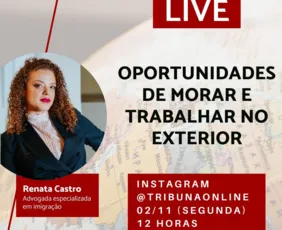 Imagem ilustrativa da imagem Ao vivo: Oportunidade de morar e trabalhar no exterior é tema de live no Tribuna Online