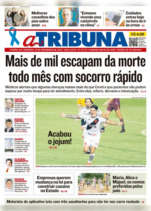 Imagem ilustrativa da imagem Clique aqui e confira os destaques do jornal A Tribuna deste domingo