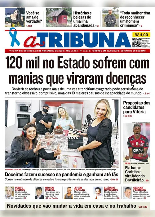 Imagem ilustrativa da imagem Clique aqui e veja os destaques do jornal A Tribuna deste domingo