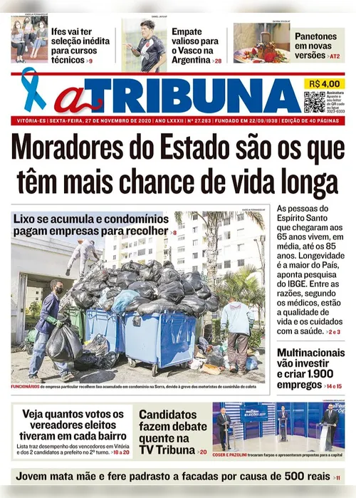 Imagem ilustrativa da imagem Clique aqui e veja os destaques do jornal A Tribuna desta sexta