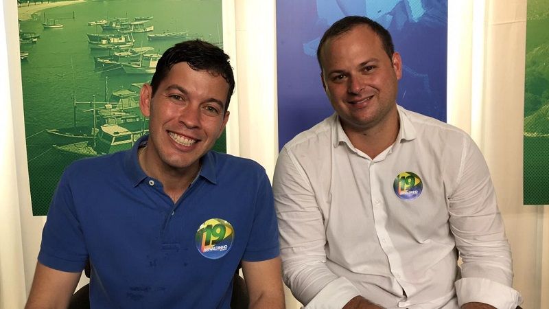 Arnaldinho Borgo (Podemos) e o vice Victor Linhalis (Solidariedade) (Foto: Divulgação)