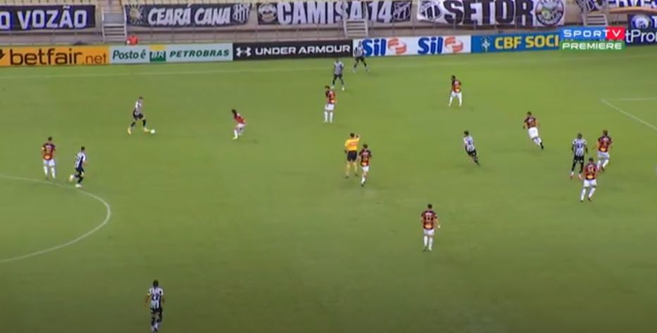 Partida entre Ceará e Sport terminou empatada (Foto: Reprodução/ SporTV/ Premiere)