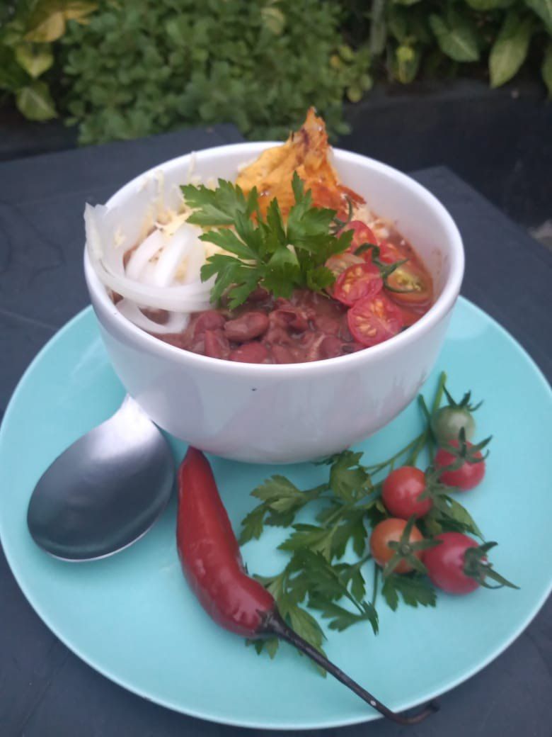 Chilli mexicano vegano do Terraço da Nação, em Jucutuquara. (Foto: Otávio Goulart/Divulgação)