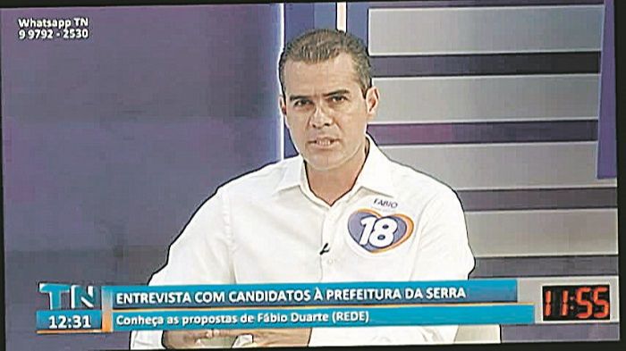 Fabio quer mais oportunidade de emprego para jovens (Foto: Reprodução TV Tribuna)