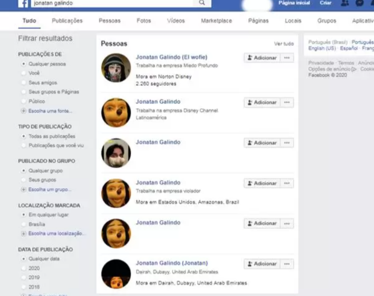 No Facebook, há vários perfis com a descrição que a Polícia Civil explicou (Foto: Reprodução/Facebook)