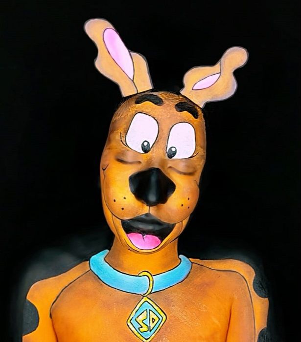 Maquiagem do personagem Scooby- Doo (Foto: Reprodução/Instagram/@marianaromeromakeup)