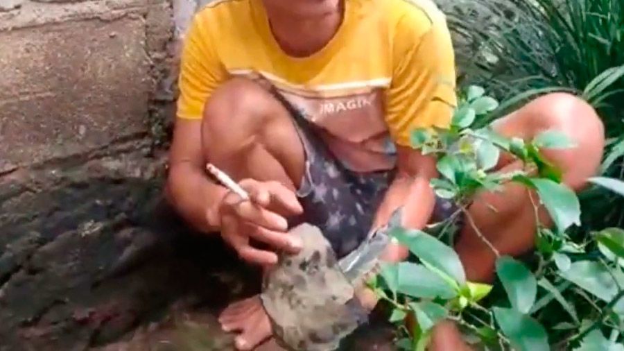 Meteorito foi recolhido pelo próprio Josua (Foto: Reprodução / Youtube)