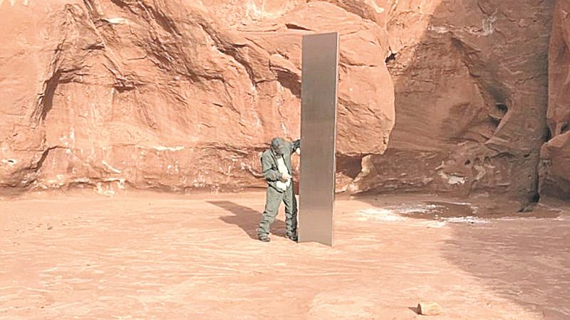 Localização exata do monolito não foi informada para evitar que ele comece a atrair eventuais exploradores. (Foto: Divulgação)