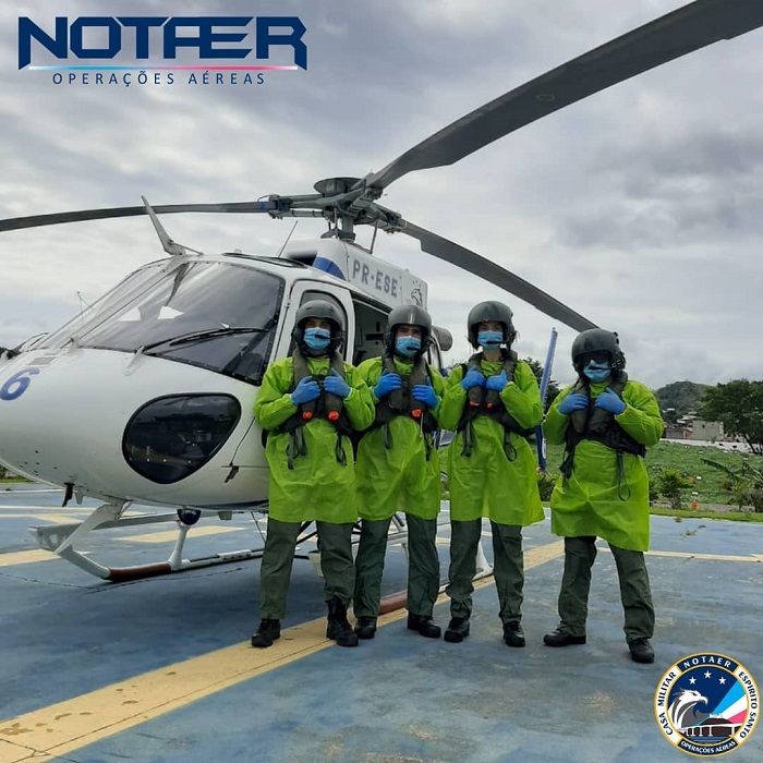 Equipe do Noater que participou do resgate (Foto: Divulgação / Notaer)