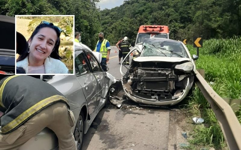O acidente aconteceu no final da manhã desta segunda-feira (28) na BR 101, na localidade de Jabaquara, em Anchieta (Foto: Reprodução)
