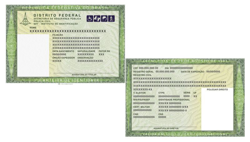 Além do RG e CPF, novo modelo terá os números da CNH, Carteira de Trabalho, do Título Eleitoral, do Certificado Militar, além do tipo sanguíneo (Foto: Divulgação)