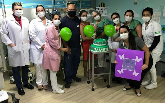 Festa para o bebê na saída do hospital (Foto: Divulgação )
