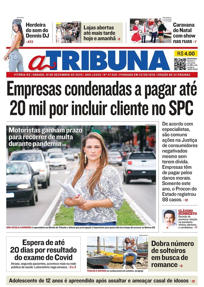 Capa (Foto: Reprodução jornal A Tribuna)