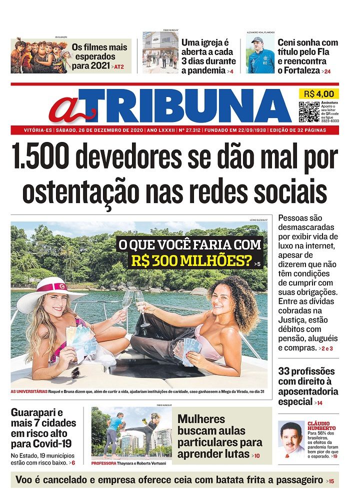 Capa (Foto: Reprodução jornal A Tribuna)