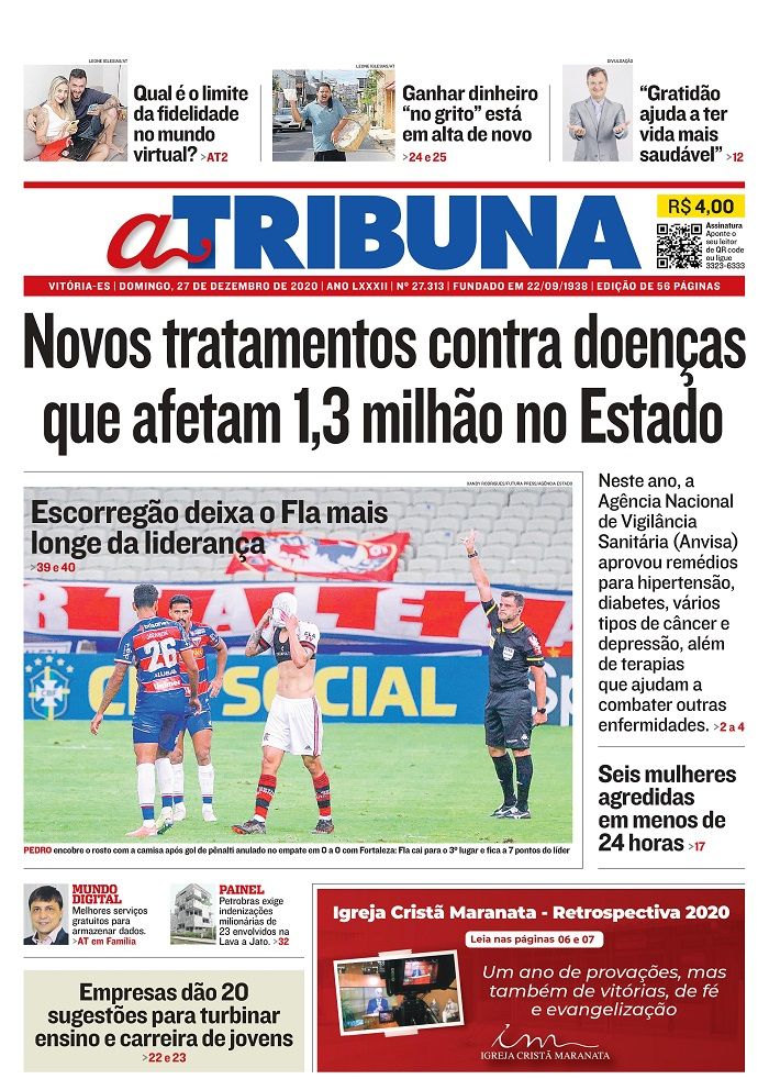 Destaques do jornal A Tribuna (Foto: Reprodução jornal A Tribuna)