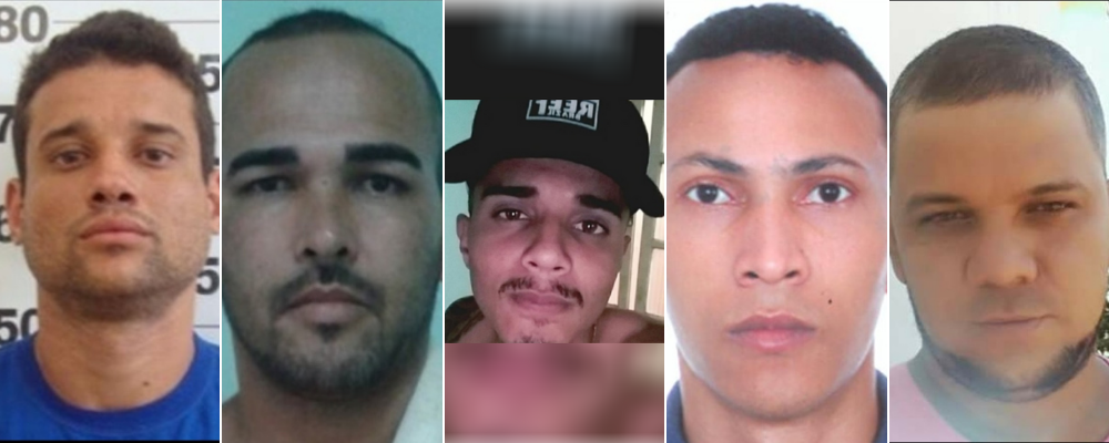 Da esq. para a dir.: Willian Zanoli, Yure Daniel, Thiago Vieira de Oliveira, Mateus da Glória Mendes e Sebastião Freire (Foto: Divulgação/Polícias Militar e Civil)