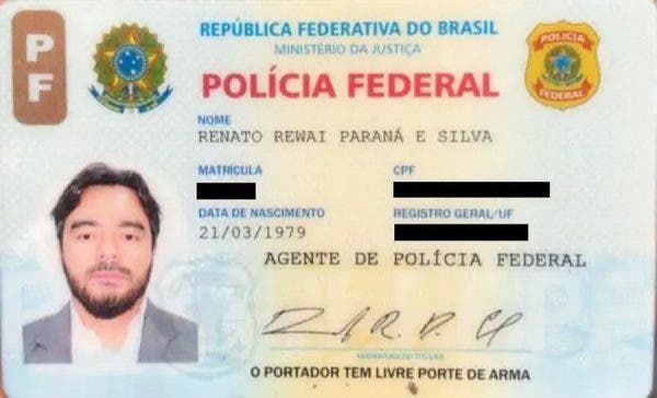 Documento de Renato Rewai Paraná e Silva (Foto: Reprodução)