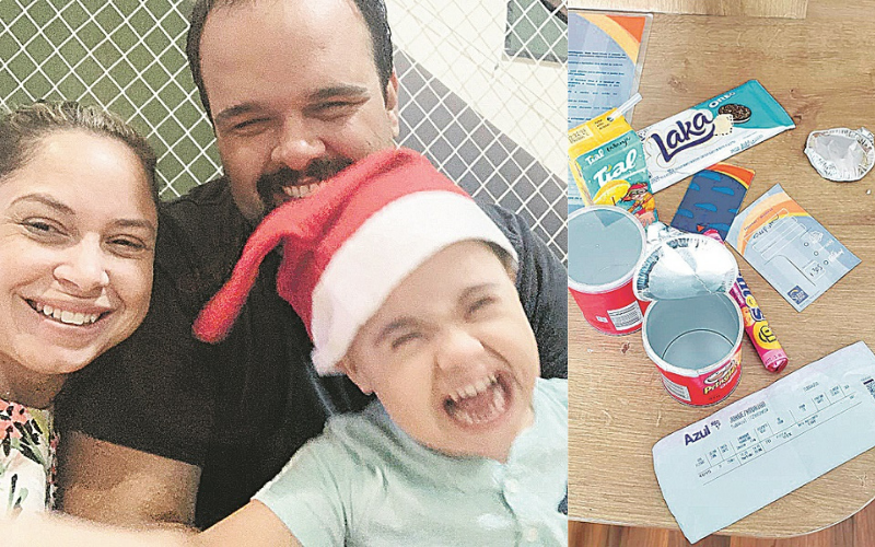 Batatas oferecidas pela empresa e o encontro de Rodrigo e a família (Foto: Divulgação)