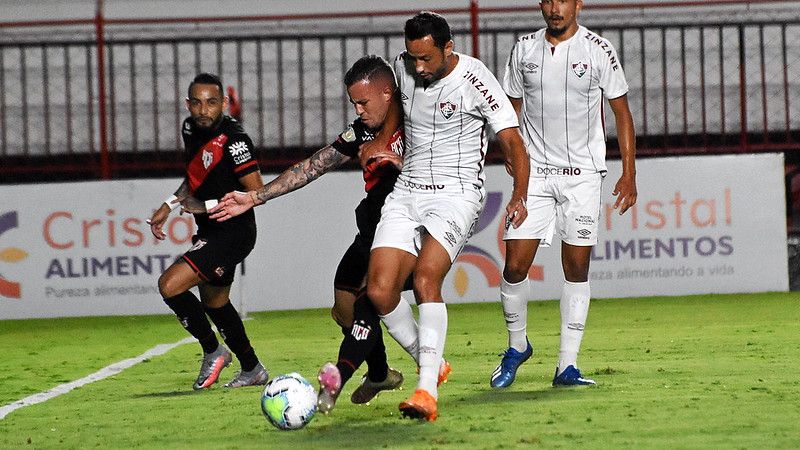 O Fluminense foi até o estádio Antônio Accioly e foi derrotado, por 2 a 1, pelo Atlético-GO (Foto: Mailson Santana/ Fluminense FC)