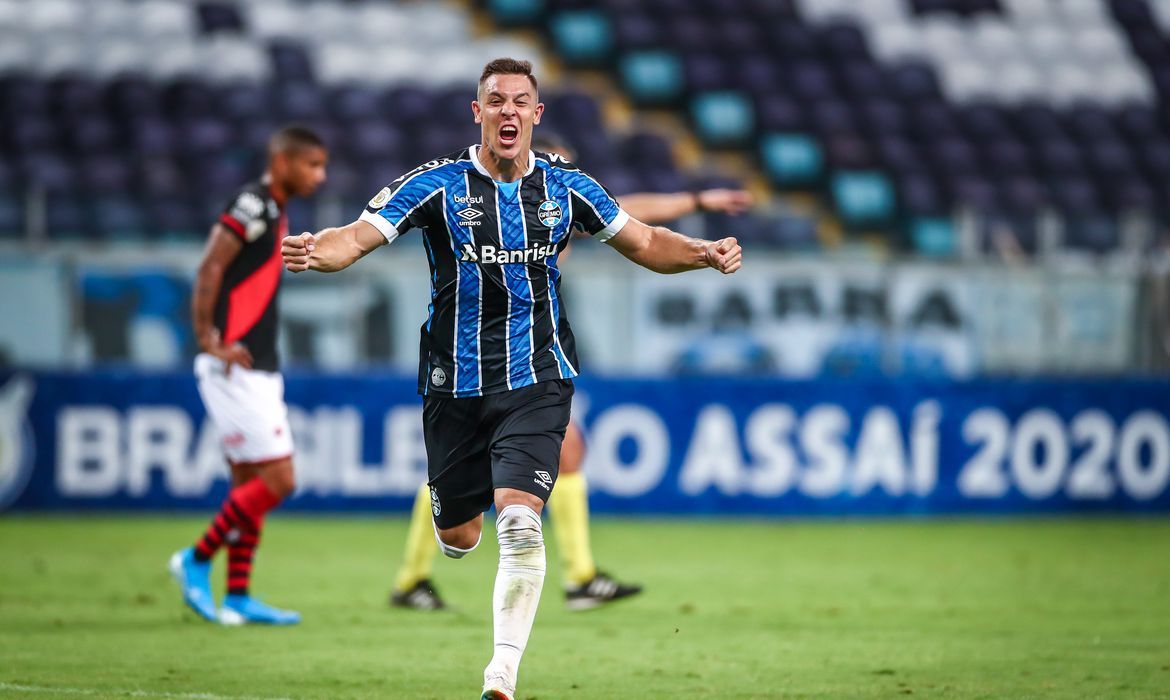 O Grêmio derrotou o Atlético-GO por 2 a 1 (Foto: Lucas Uebel/ Grêmio FBPA/ Divulgação)