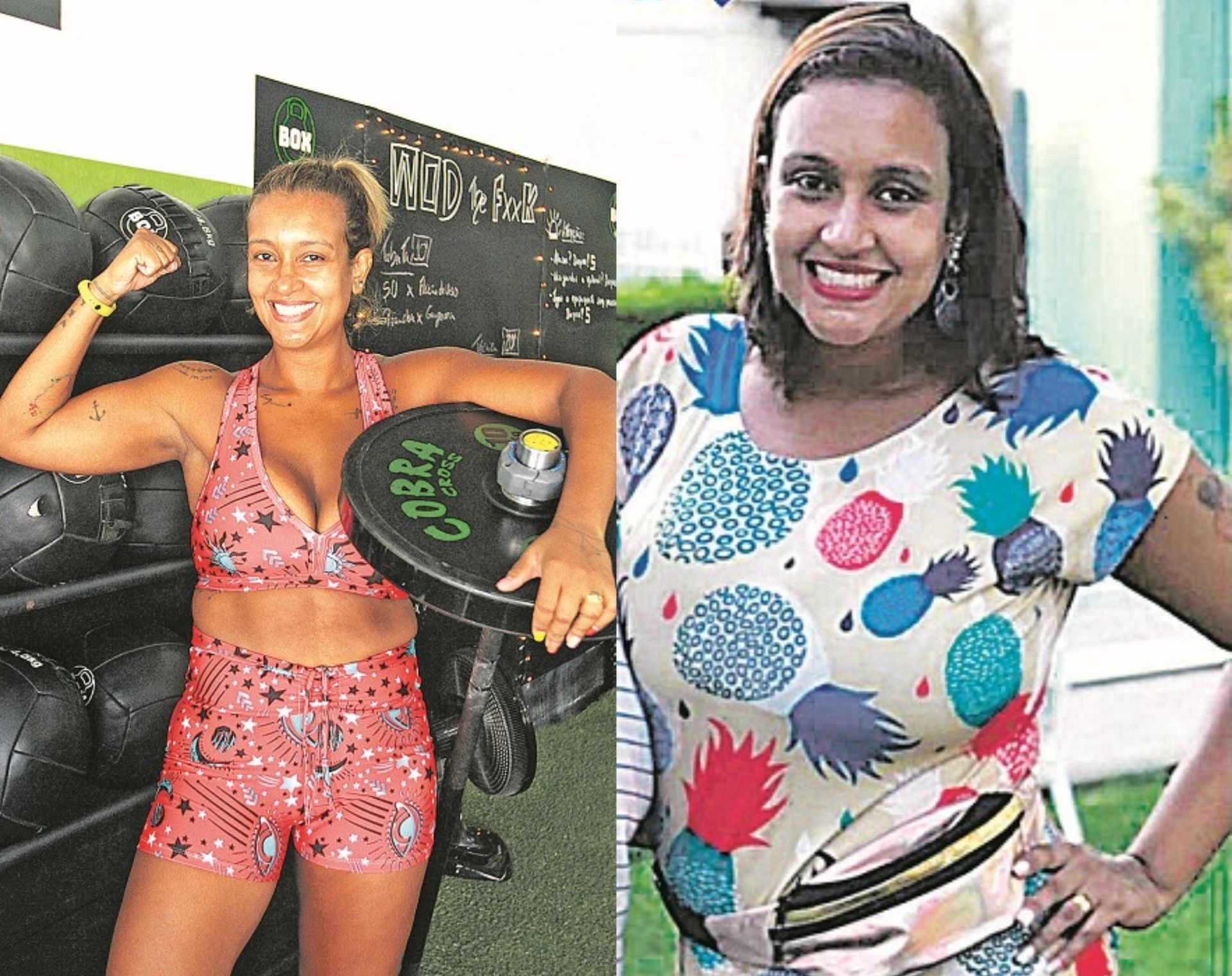 Depois de duas gestações, a funcionária pública Fabíola Barbosa dos Santos, 34, decidiu mudar de atitude. Com a nova rotina, conseguiu perder 12 quilos em menos de um ano. Porém, com o isolamento social e a ansiedade, engordou novamente.Em abril, montou novas estratégias junto com especialistas. Mudou a alimentação, passou a fazer corrida, pedalar e crossfit. “De lá para cá, já emagreci quase 20 quilos. Faço musculação e crossfit. Está sendo ótimo”, salienta. (Foto: Kadidja Fernandes/AT e acervo pessoal)