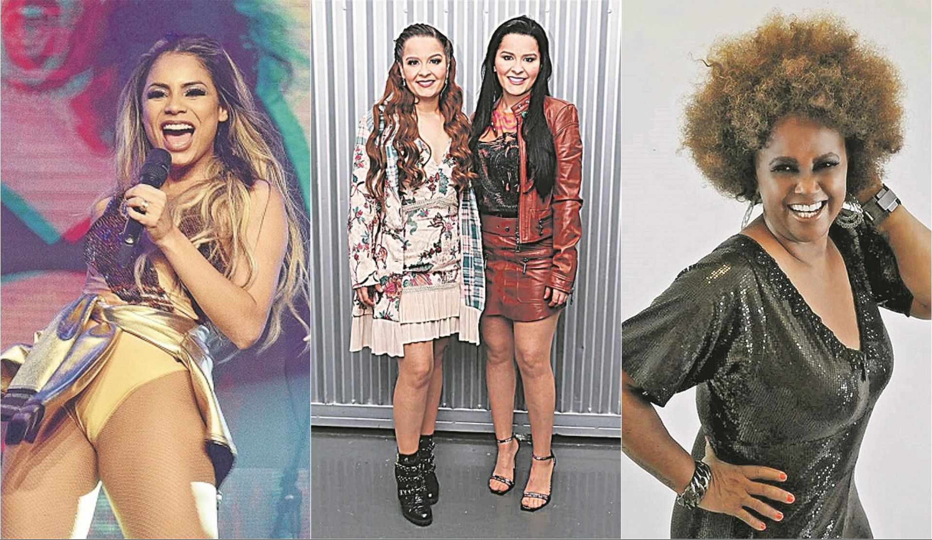 Lexa, Maiara e Maraisa e Sandra de Sá são algumas das atrações da festa de Ano Novo, a partir das 17h30 (Foto: Divulgação)