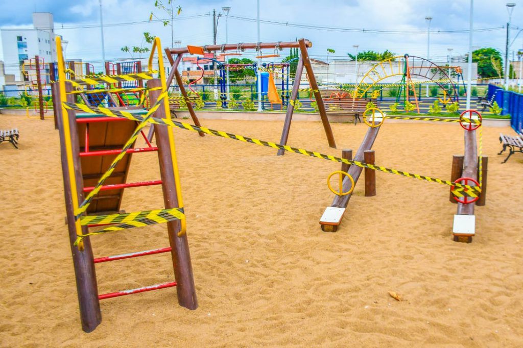 Estádios de futebol, complexos esportivos e ginásios foram isolados (Foto: Prefeitura de Linhares/Divulgação)