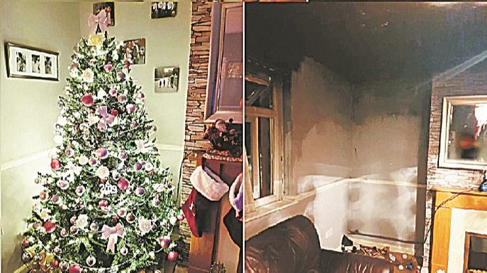 Antes e depois do incêndio na casa na Inglaterra (Foto: Redes sociais)