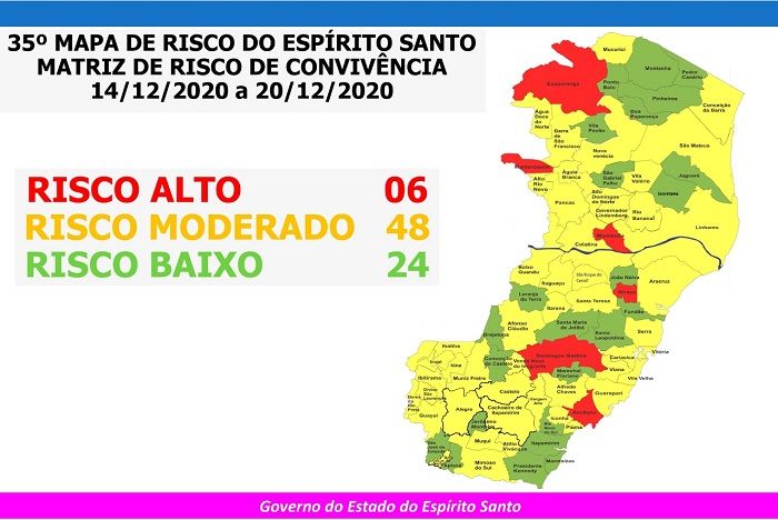 Novo mapa de risco (Foto: Divulgação / Governo do Estado )