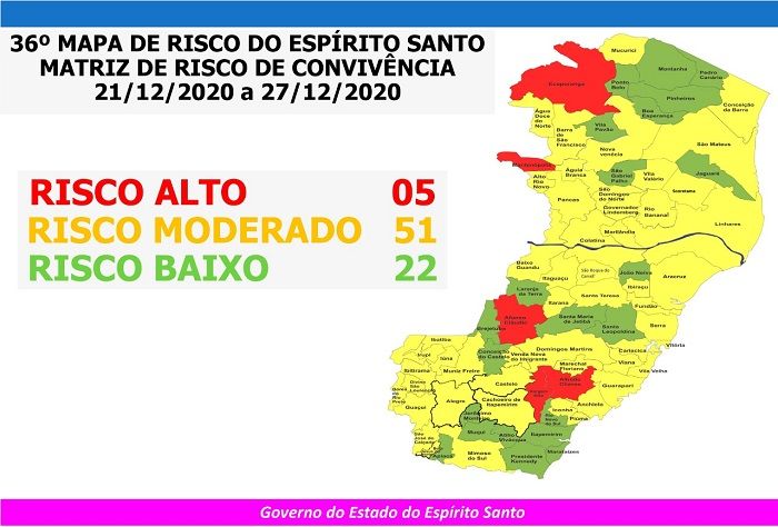 Novo mapa de risco (Foto: Divulgação governo do Estado )