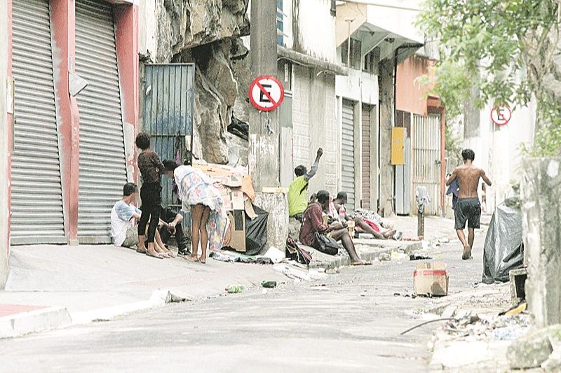 Na vila Rubim, em Vitória, há casos de moradores de rua que são usuários de drogas. (Foto: Beto Morais - 17/05/2019)