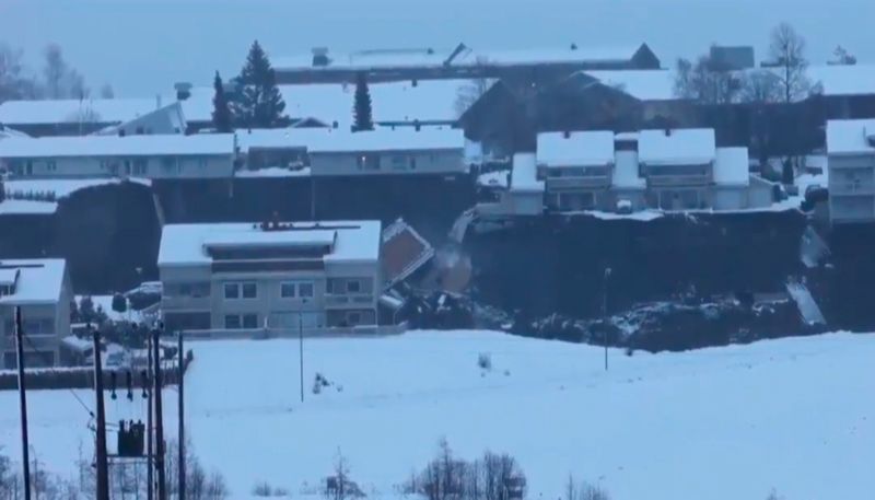 Polícia norueguesa foi alertada às 4 da manhã sobre o acontecimento na aldeia de Ask, no município de Gjerdrum (Foto: Reprodução / Twitter)