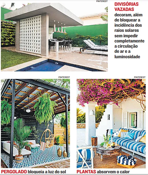 Imagem ilustrativa da imagem Pergolados e paredes vazadas contra o calor