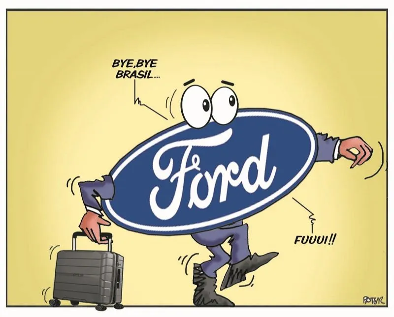 Imagem ilustrativa da imagem Saída da Ford do Brasil é o assunto da Charge do Dia
