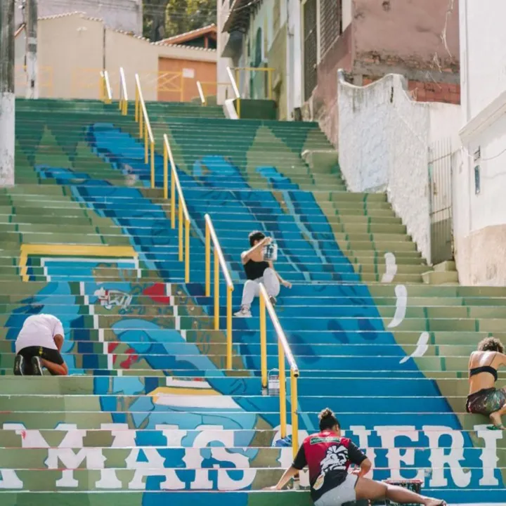 Imagem ilustrativa da imagem Obra de arte ajuda a revitalizar escadaria histórica no centro de Vitória