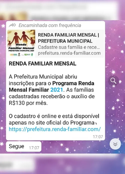 Imagem ilustrativa da imagem Prefeituras alertam moradores para notícia falsa sobre auxílio