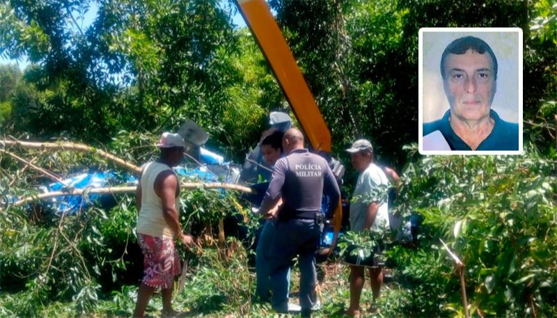 Octavio (destaque) pilotava o helicóptero que caiu na manhã desta quarta (Foto: Redes sociais / Reprodução AT)