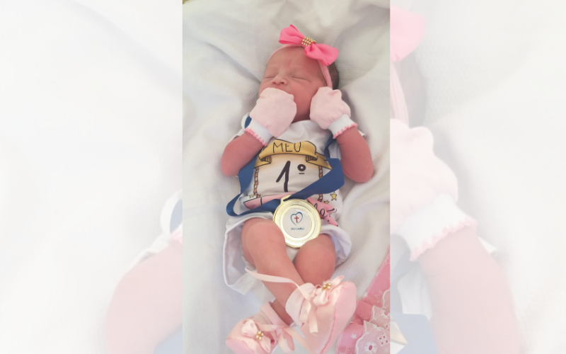Sofia, primeiro bebê do ano de 2021, nasceu no município de Aracruz, no Norte do Estado (Foto: Acervo da Família)